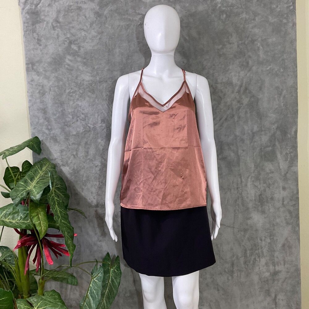 NWT Ekouaer Satin Cami/ sheer Top Fairy Grunge whimsy Goth Women's M racer back